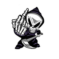 Nálepka na auto s 3D prstom na lebke Grim Reaper Nálepka na auto s 3D prstom na lebke Grim Reaper