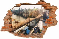 Otvor pre 3D nálepku na stenu - NEW YORK BRIDGE (75x50cm) Otvor pre 3D nálepku na stenu - NEW YORK BRIDGE (75x50cm)