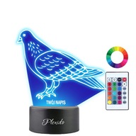Nočná lampa Zviera Vták Holub Darček Váš nápis Gravírovanie Meno 3D LED Nočná lampa Zviera Vták Holub Darček Váš nápis Gravírovanie Meno 3D LED