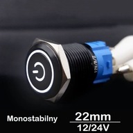 Ovládacie tlačidlo vypínač SPDT kovový čierny 22mm LED 12V 24V mo Ovládacie tlačidlo vypínač SPDT kovový čierny 22mm LED 12V 24V mo