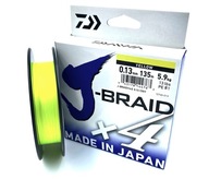 DAIWA J-BRAID X4 BRIDGE 0,13MM 135M ŽLTÝ DAIWA J-BRAID X4 BRIDGE 0,13MM 135M ŽLTÝ