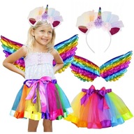 SÚPRAVA 3V1 MAGICKÝ JEDNOROŽEC OUTFIT KRÍDLA SUKŇA JEDNOROŽEC ČELENKA SÚPRAVA 3V1 MAGICKÝ JEDNOROŽEC OUTFIT KRÍDLA SUKŇA JEDNOROŽEC ČELENKA