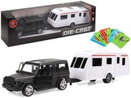 Auto s obytným prívesom, čierny Jeep metal Auto s obytným prívesom, čierny Jeep metal