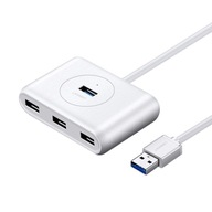 multifunkčný USB HUB - 4 x USB 3.0 1m biely (CR113)