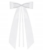 Mašle s motýlikom, biele, 14 cm