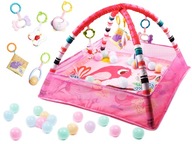 Edukačná podložka Playpen Bazén pre batoľatá a malé deti s loptičkami, ružová