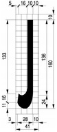 Šablóna cesta 160cm, písmeno J, materiál gr. 1 mm