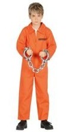 Detský oranžový kostým trestanca 115-128 cm