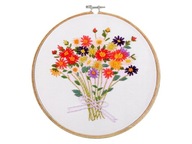 Vyšívacia súprava na plátno 29x29cm s 20cm bambusovým vyšívacím obručom a niťou Vyšívacia súprava na plátno 29x29cm s 20cm bambusovým vyšívacím obručom a niťou