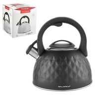 TRADIČNÁ kanvica s píšťalkou FLORINA DIAMANTE GREY 2,5L INOX INDUKČNÁ TRADIČNÁ kanvica s píšťalkou FLORINA DIAMANTE GREY 2,5L INOX INDUKČNÁ