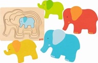 Vrstvené puzzle Slon Vrstvené puzzle Slon