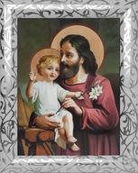 OBRAZ 49x39 SVÄTÝ JOSEF JEŽIŠ BIELY RÁM OBRAZ 49x39 SVÄTÝ JOSEF JEŽIŠ BIELY RÁM