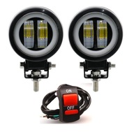 SVETLOMET HALOGÉNOVÁ LED LAMPA CREE PRSTEŇOVÝ MOTOCYKEL x2 SVETLOMET HALOGÉNOVÁ LED LAMPA CREE PRSTEŇOVÝ MOTOCYKEL x2