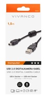 Foto USB typ A - USB mini B 5pin kábel VIVANCO