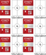 Samolepiace etikety A4 100 listov 105x148mm x6