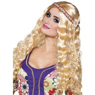 blond Parochňa dlhé vlnité VLASY hippie FLOWER blond Parochňa dlhé vlnité VLASY hippie FLOWER