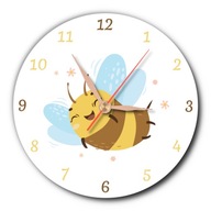 Okrúhle tiché nástenné hodiny s včielkou