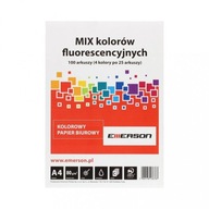 Emerson farebný papier A4 80g/m2 4x25 listov Emerson farebný papier A4 80g/m2 4x25 listov
