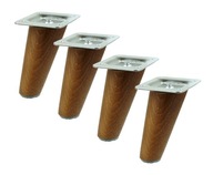 4x drevené šikmé nohy 10 cm s orechovými plátmi 4x drevené šikmé nohy 10 cm s orechovými plátmi