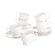 Porcelánové šálky a podšálky MariaPaula Złota Linia 100 ml 12 ks. Porcelánové šálky a podšálky MariaPaula Złota Linia 100 ml 12 ks.