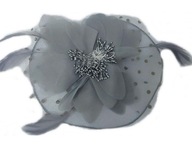 ŠEDÝ SVADOBNÝ FASCINATOR 457