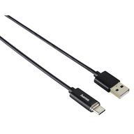 USB Type-C s LED 1,0 m ČIERNA