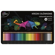 KIDEA 36 farebných ceruziek trojuholníkový kovový op.
