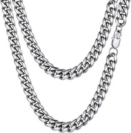 ŠIROKÁ PÁNSKA REŤAZ STRIEBORNÁ PANCER REŤAZ 8 MM 60 CM DIAMANTOVÁ ŠIROKÁ PÁNSKA REŤAZ STRIEBORNÁ PANCER REŤAZ 8 MM 60 CM DIAMANTOVÁ