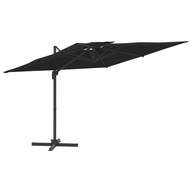 Závesný dáždnik s dvojitým baldachýnom, čierny, 400x300