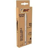BIC Cristal Renew kovové guľôčkové pero, čierne, 1+2 náplne