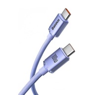 Kábel USB-C / USB-C, Crystal Baseus, 5A 100W, 2m Kábel USB-C / USB-C, Crystal Baseus, 5A 100W, 2m