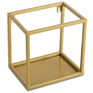 Nástenná polička na zavesenie, zlatý kov, 20 cm