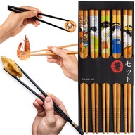 Svetlé drevené paličky s motívom Geisha 5 párov 22 Svetlé drevené paličky s motívom Geisha 5 párov 22