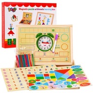 Drevená magnetická tabuľa pre deti 3+ Edukačný set + doplnky Drevená magnetická tabuľa pre deti 3+ Edukačný set + doplnky