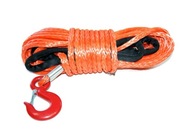 Syntetické lano na navijak, oranžové s hákom 6mm, 15m