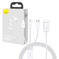 BASEUS KÁBEL USB KÁBEL 3V1 USB TYP C LIGHTNING MIKRO RÝCHLE NABÍJANIE 1M BASEUS KÁBEL USB KÁBEL 3V1 USB TYP C LIGHTNING MIKRO RÝCHLE NABÍJANIE 1M