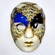 SUPER benátska maska ​​na tvár s modrým PM031N