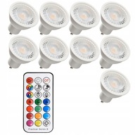 Sada 9 x GU10 RGB + neutrálne žiarovky s diaľkovým ovládaním Sada 9 x GU10 RGB + neutrálne žiarovky s diaľkovým ovládaním