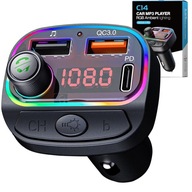 Bluetooth FM vysielač Car LED RGB C14