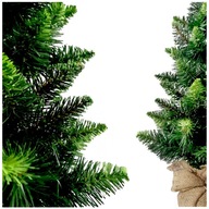 Umelý vianočný stromček, ozdobný, na stojane, BOROVICA ZELENÁ, 60 cm, prírodná juta