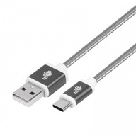USB-USB C kábel 1,5m, sivá šnúrka USB-USB C kábel 1,5m, sivá šnúrka