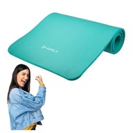 PODLOŽKA na fitness cvičenie jogy HRUBÁ 1,5cm mäkká NBR 183x61cm S popruhmi PODLOŽKA na fitness cvičenie jogy HRUBÁ 1,5cm mäkká NBR 183x61cm S popruhmi