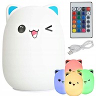 KOTEK LED RGB nočná lampa USB diaľkové ovládanie KOTEK LED RGB nočná lampa USB diaľkové ovládanie