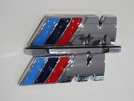 2x logo BMW MPOWER na blatníku, 45x15 mm, strieborné