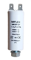 Štartovací kondenzátor motora 1,5uF 450V MIFLEX s Štartovací kondenzátor motora 1,5uF 450V MIFLEX s