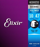 Struny pre akustickú gitaru Elixir PolyWeb 10-47