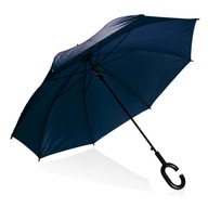 Dáždnik s rukoväťou v tvare C - modrý