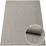 Protišmykový plochý tkaný koberec 120x160 cm sivý