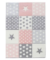 Detský koberec Hearts Stars Pink 120x180cm