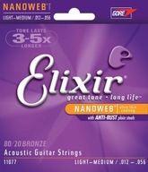 Gitarové struny Elixir 11077 NW L/M. akustika 12-56 Gitarové struny Elixir 11077 NW L/M. akustika 12-56